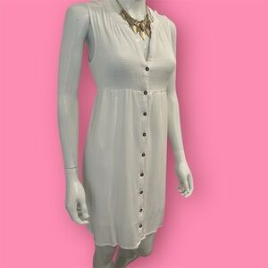 Knox Rose Cream Long Sleeve V-Neck Mini Sundress